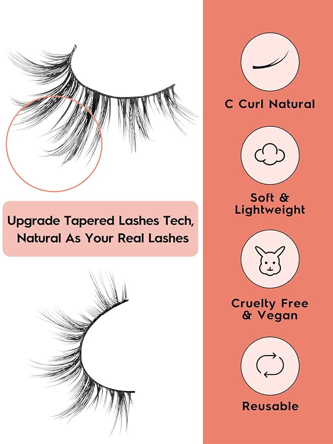Manga Lashes Wispy 14mm False Eyelashes Natural Look Cat Eye Lashes Strips 0.1mm Thin Band Anime Eyelash 3D Volume Manhua Lash Pack C Curl Eyelashes 7 Pair Siligli
