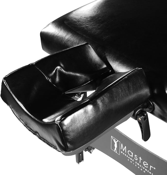 31" Montclair ThermaTopTM Master Massage Portable Massage Table with Memory Foam, Reiki Panels, & Shiatsu Cables(Black& Mahogany) Esthetician Bed- Lash Table