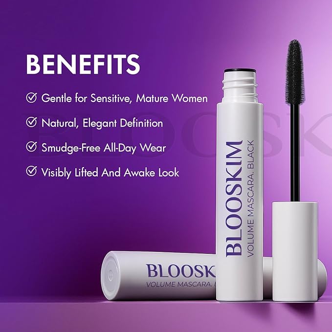 Mascara for Older Women 60 Plus: Hypoallergenic Black Prime Mascara for Sensitive Eyes, Non-Clumping Formula for Mature Women, 5.5g