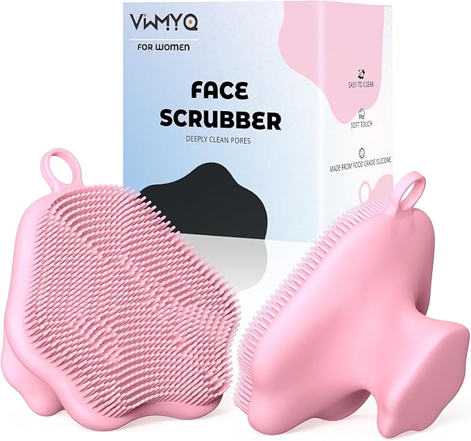 VWMYQ Silicone Face Scrubber - Exfoliating Face Scrubber for Women and Man, Gentle Facial Cleansing Brush Blackhead Acne Pore Pad Cradle Cap, Manual Soft Face Wash Brush for Deep Skin Care