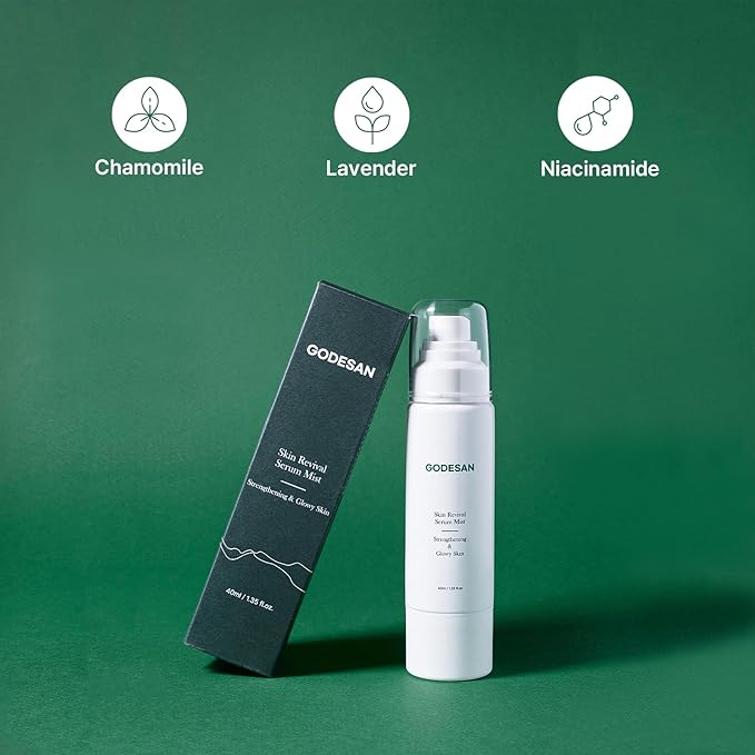 Skin Revival Serum Mist 1.35fl oz - Hydrating Facial Mist, Glowy Skin, Vegan, Sets Makeup, All Skin Type