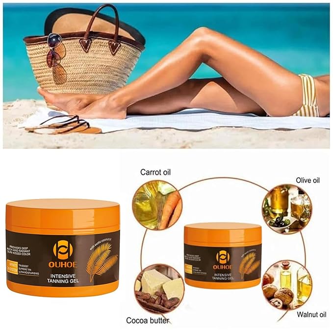 2024 Tanning Gel, Brown Tanning Gel, Tanning Accelerator Cream, Soft Brown Intensive Tanning Luxe Gel,Tanning Luxe Gel, Tanning Cream for Sunbeds & Outdoor Sun 150g/1PC