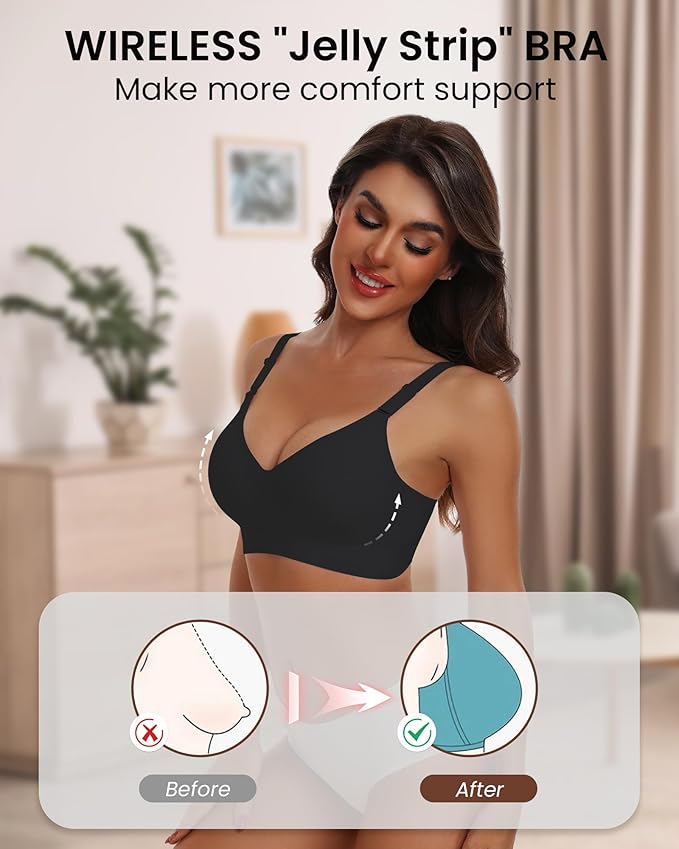 HORISUN Comfortable Seamless Full Coverage Bra for Women Wireless Bras with Soft Support Regular and Plus Size