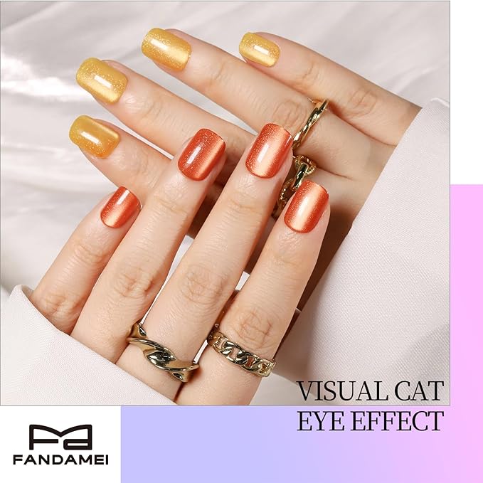 FANDAMEI Press on Nails Short, 24 Colors 576PCS Press on Nails for Women, Cat Eye Nails Short Round. Glossy Nails Press On French Tip, Natural Fit Lightweight for Christmas Nail Art