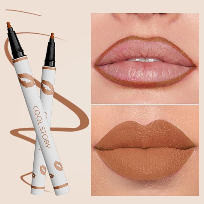 COOL STORY Matte Lip Liner Pencil - Waterproof, Non-Fading, Long-Lasting Plump Effect for Fuller Lips Makeup, Soft & Smooth Texture Easy Glide Lipstick 05#