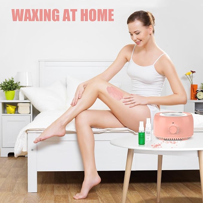 Waxing Kit - TIKESI Wax Warmer for Hair Removal, Hard Wax Kit with 14oz 5 Bags Hard Wax Beans for Full Body, Legs, Face, Eyebrows, Bikini, Brazilian Waxing Kit for Women Men