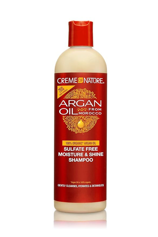 Creme of Nature Argan Oil Shampoo, Moisture & Shine Shampoo, Sulfate Free Hair Care Formula, Nourishes, Hydrates, Detangles, 12 fl. oz.
