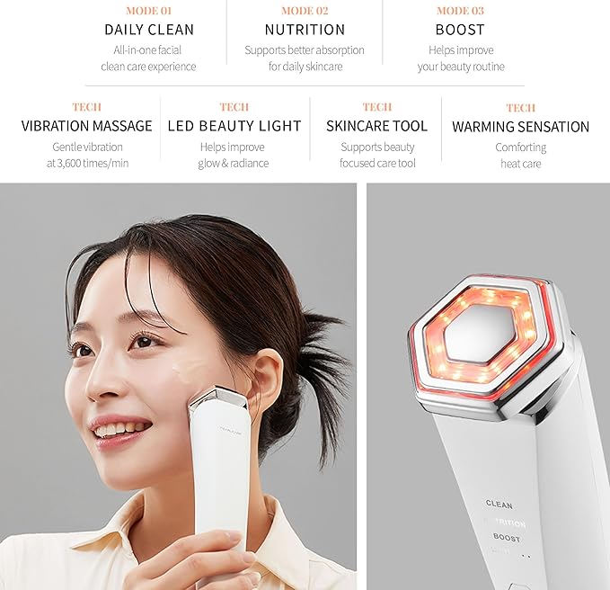 Facial Massager, Anti Aging Face and Neck Massage Tool for Skin Care (White)