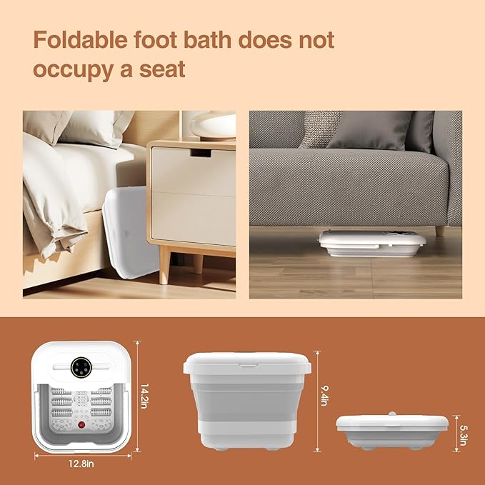 ZhanHao Pedicure Foot Spa, Foot Spa Bath Massager with Heat, Collapsible Bath Soak Tub, Portable for Any Casual Scene to Help You Relax, Mothers Day Fathers Gifts, Gifts for Women Men