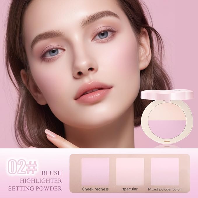 Pink Setting Powder, 3 in 1 Blush Palette