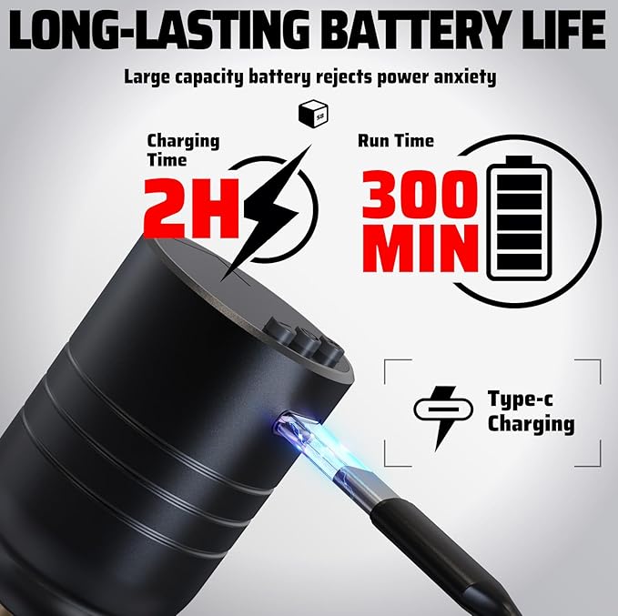 Dragonhawk Complete Tattoo Gun Kit Cordless Tattoo Machine Pen Kit Beginner Pro Tattoo Kit Cartridges Needles Coreless Motor 3.5mm Stroke Length