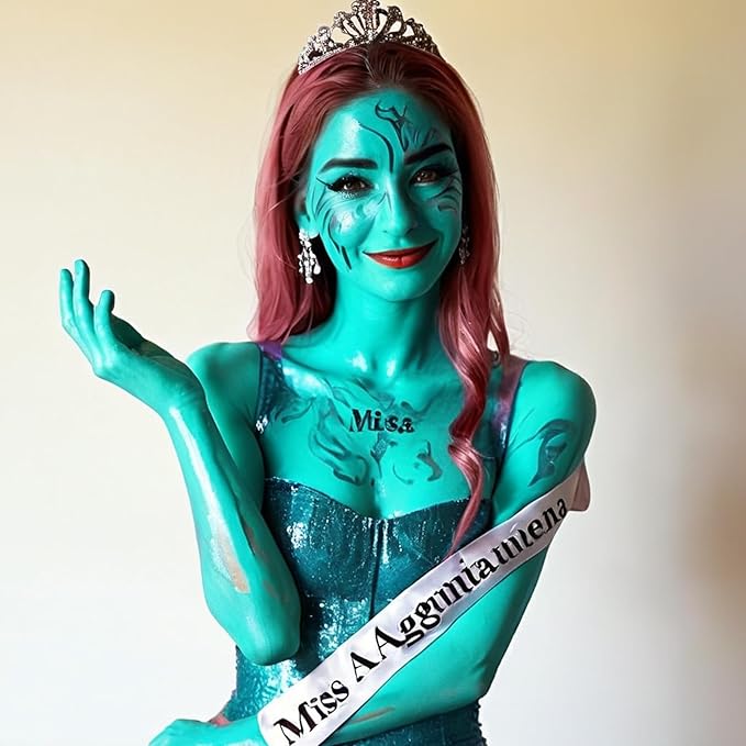 MEICOLY Teal Face Body Paint Stick(1.06 Oz),Cream Blendable Full Body Paint Stick,Peacock Face Paint,Sweatproof Waterproof Face Body Paint Makeup Based Stick for Halloween Special Effects SFX Cosplay