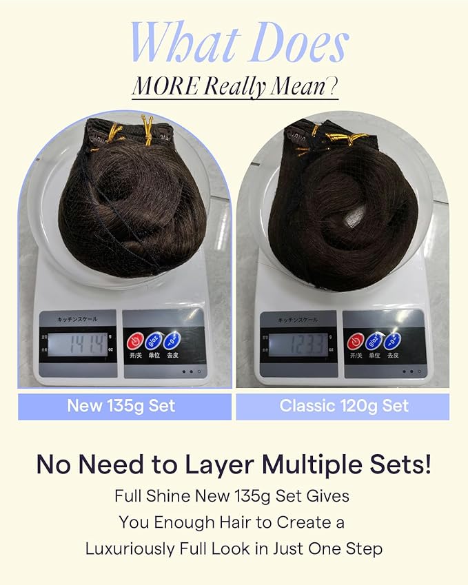 Full Shine Dark Brown Hair Extensions Clip ins Real Hair Clip in Extensions Invisible Clip in Hair Extensions for Women Brown Thick Human Hair Extra Volume 18 Inch 7 Pcs 135 G