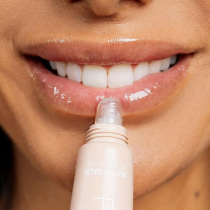 Palladio Butter Balm - Hydrating Lip Balm with Sheer Tint, Aloe, Peptides, Shea Butter, and Vegan Formulation for Instant Moisture, Shine, and Soothing Lip Care, French Vanilla