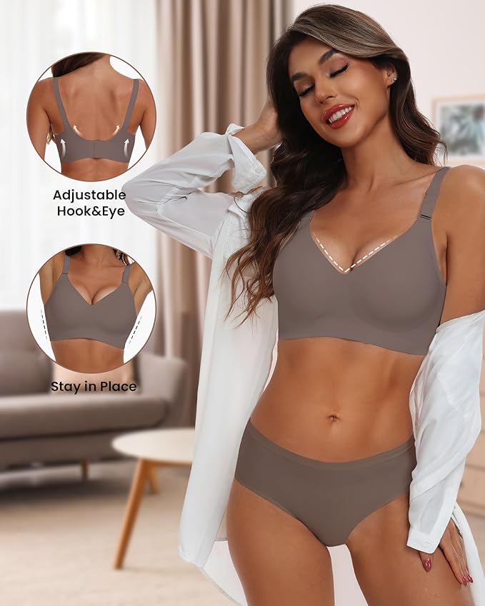 HORISUN Comfortable Seamless Full Coverage Bra for Women Wireless Bras with Soft Support Regular and Plus Size