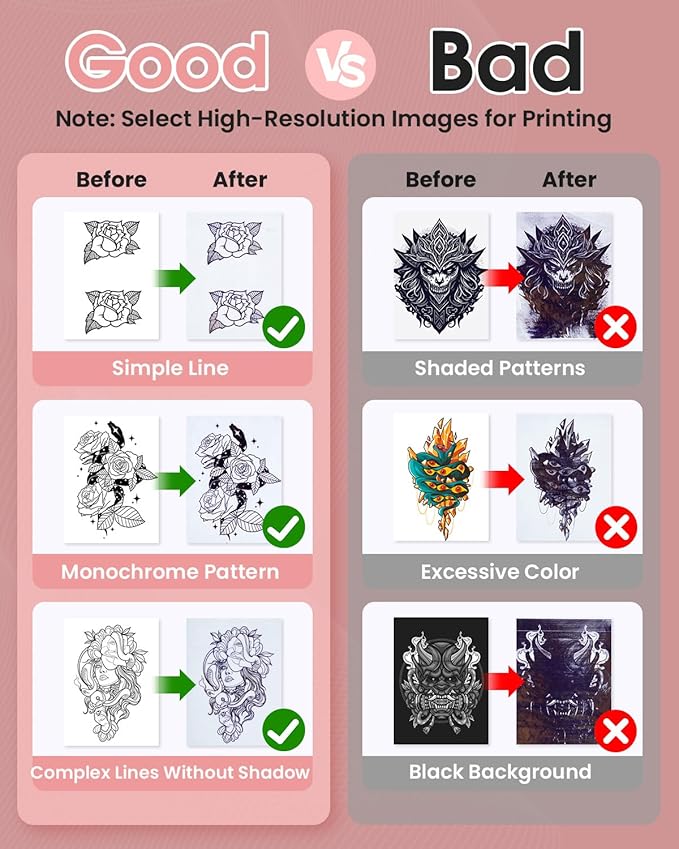 Phomemo M08F Bluetooth Tattoo Stencil Printer, Thermal Stencil Printer with 10pcs Transfer Paper, Tattoo Transfer Machine for Artists & Beginners, Compatible with Phone, Tablet & PC