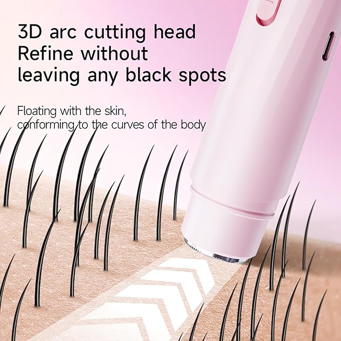 New Electric Bikini Trimmers for Women, Travel Razors, Glowhave Double Headed Shaver, Body Hair Trimmer, Rechargeable Painless Professional Shaver, Suitable for Underarms, Legs, Arms,Face (Pink)