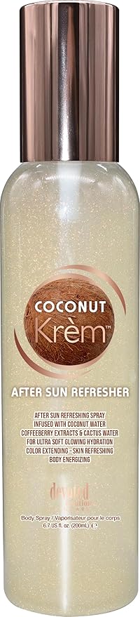 Devoted Creations Coconut Krèm After Sun Refresher - Ultra Soft Glowing Hydration, Color Extending, Body Energizing After Sun Refreshing Spray