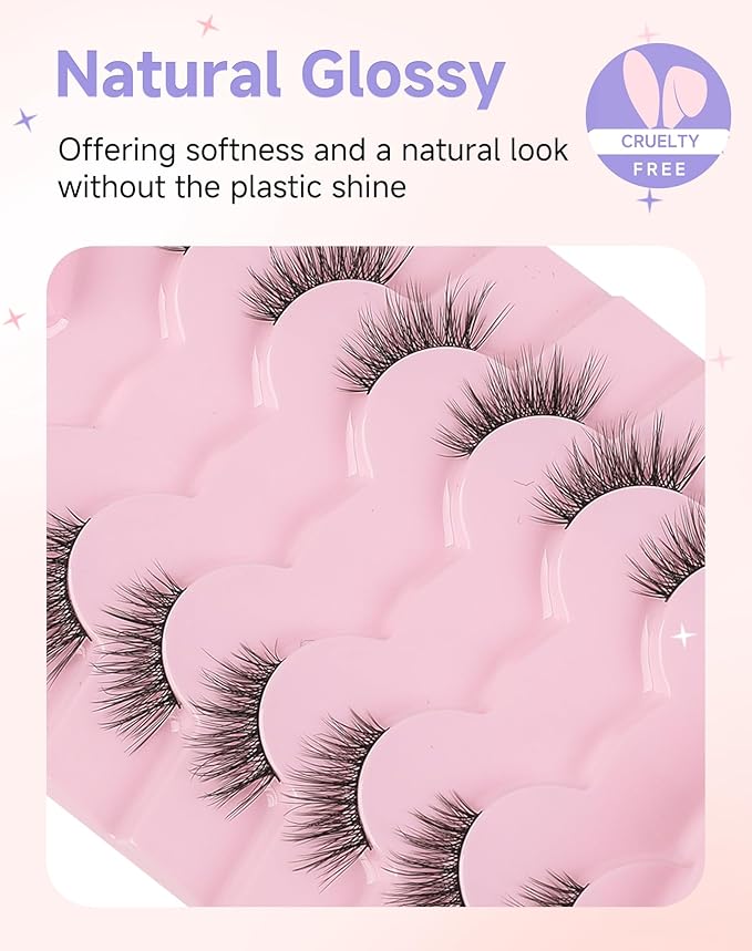 Half Lashes Natural Half Eyelashes Cat Eye Corner Lashes Narutal Look Wispy Lashes False Half Lashes 3/4 Lashes End Lashes Half-03