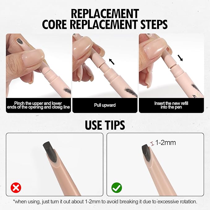 Anglicolor Microblading Eyebrow Pen, Liquid Eyebrow Pen, Square Angled Eyebrow Brush Natural Hair-Like Brow, Long-Lasting, Waterproof Eye brow Pencil for Women and Girls Makeup (01 Caramel Blonde)