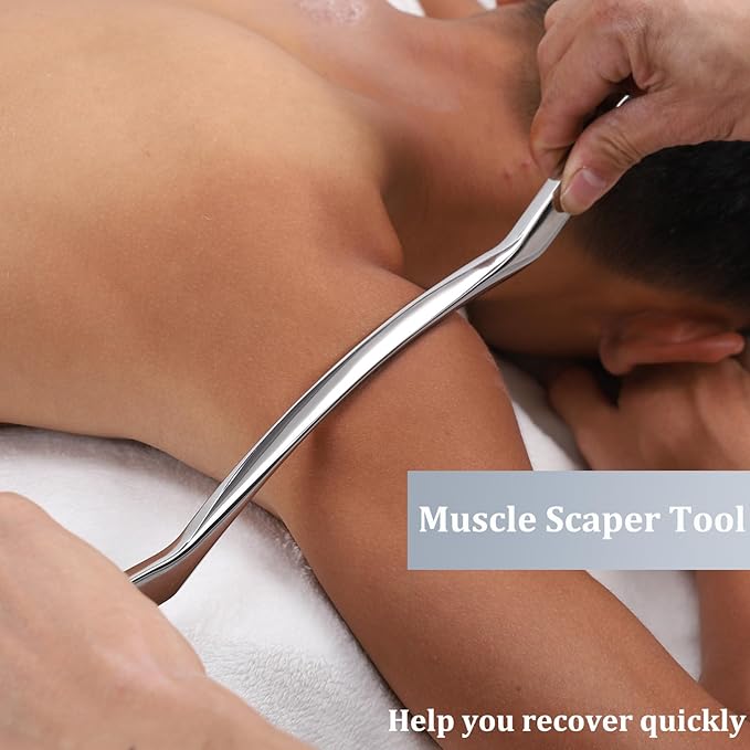 Gua Sha Muscle Scraping Massage Tool-IASTM Tools-Muscle Scraper Long Bar Tool 13.7 Inches for Large Muscles, Soft Tissue Mobilization Tool