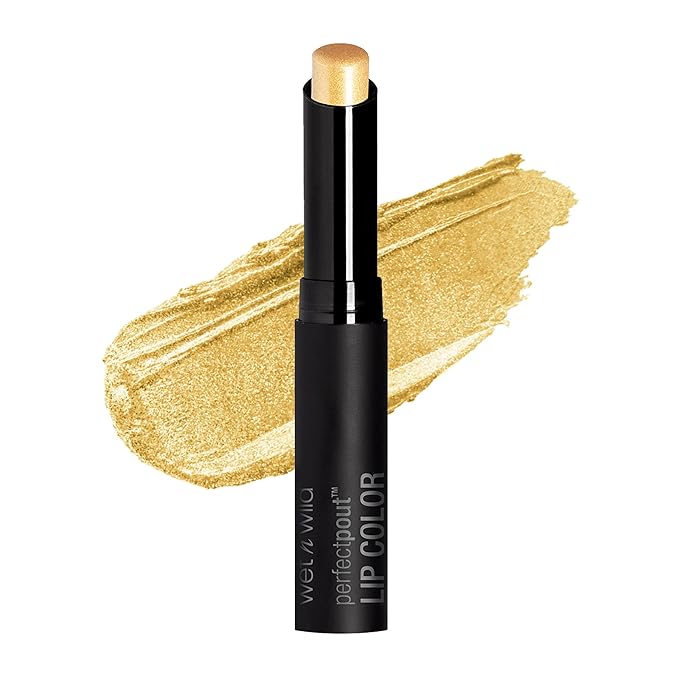 wet n wild Perfect Pout Lipstick, Gold Shimmer First Place Winner | Vegan | Gluten-Free | Cruelty-Free | Lip Color