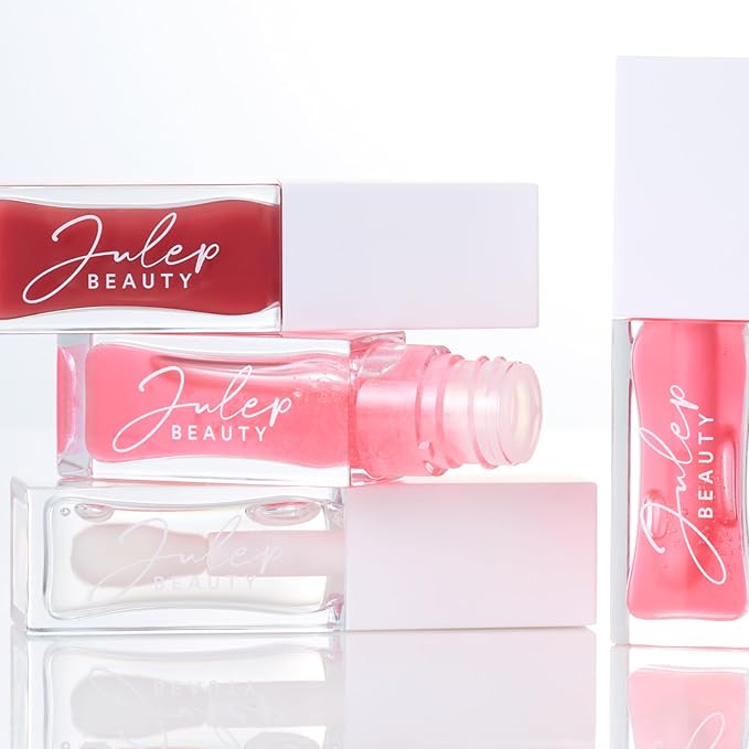Julep So Plush Glossy Lip Oil – Hydrating Lip Tint with Apricot, Avocado & Jojoba Oils – Non-Sticky Shine, Moisturizing Lip Gloss for Soft, Nourished Lips – Vegan & Cruelty-Free (01 All Neutral)
