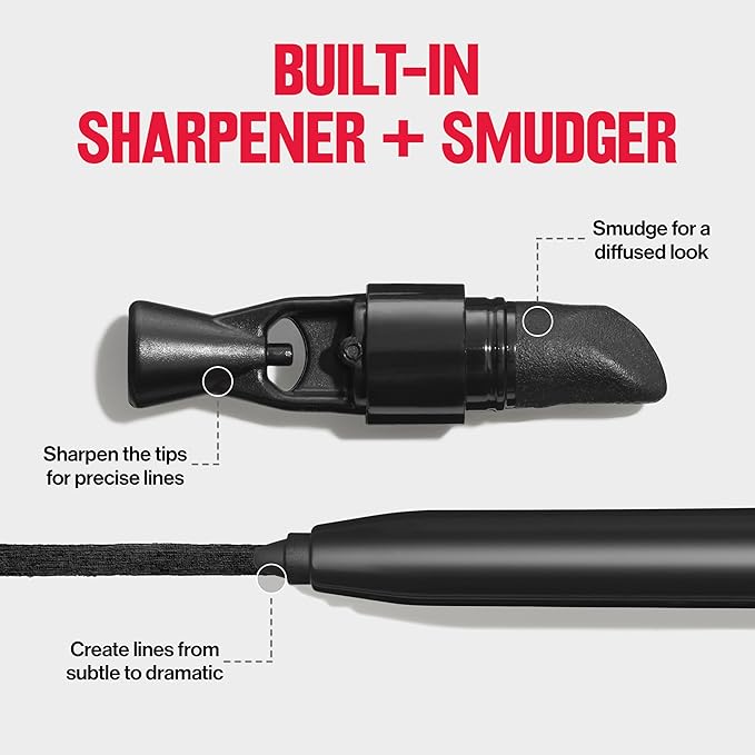 Revlon ColorStay Pencil Waterproof Eyeliner, Smudge-Proof, Eye Makeup with Built-In Sharpener, Stocking Stuffer for Women, 202 Black Brown, 0.01 oz