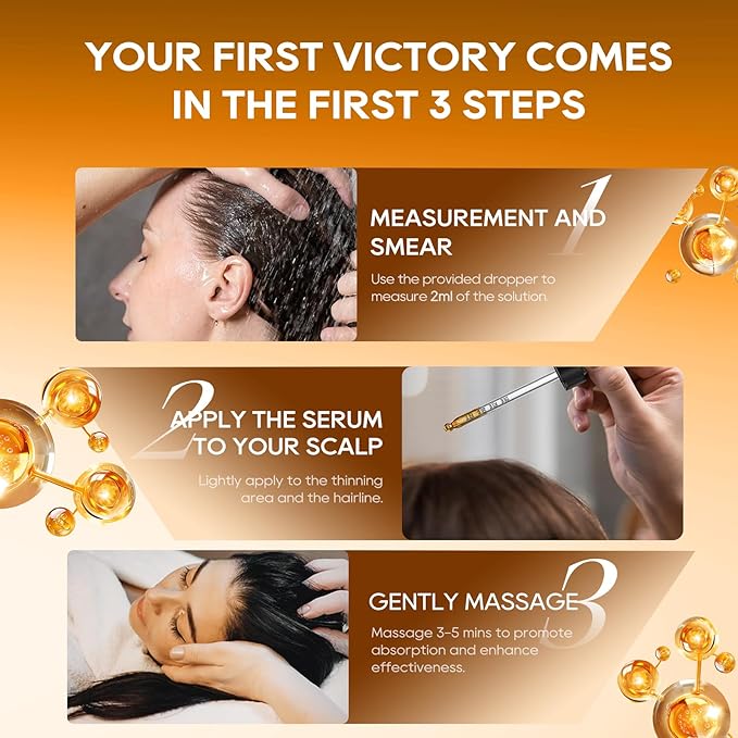Women‘s Hair Growth Serum Oil, 100% Natural Herbal Extracts, Root Revive Visibly Thickening Fuller Hair, Follicle Stimulator Scalp Serum for Hair Loss/Shedding,Thin, Dry & Damaged Treatment