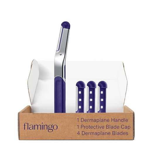 Flamingo Dermaplane Blades Refills, Face Razors for Women, Smooth Skin, 4 Count