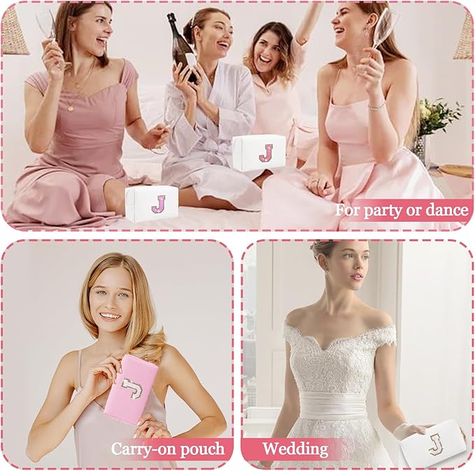 Initial letter patch makeup bag,