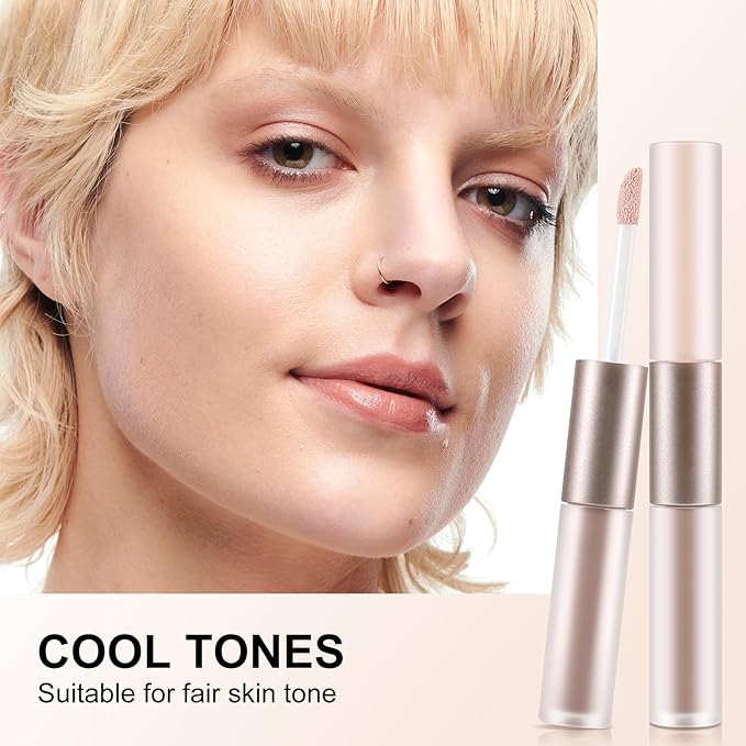 2 in 1 Bronzer and Highlighter Stick,Non-greasy & Non-drying Contour Pencil,Easy to Create a Natural Shimmery Finishing,Long Lasting & Waterproof Face Brighten Make up Pen