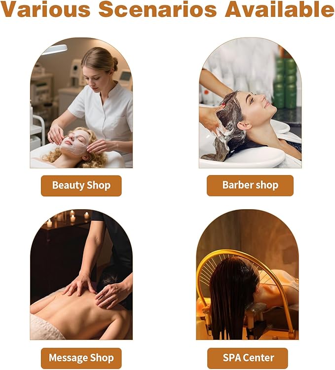 TATARTIST Shampoo Bed Head Spa Bed Full Body Electric Massage Table Armrest Leg Airbag Automatic Massage Head Spa Equipment with Fumigation Function and 78 outlets Water Circulator (Grey)