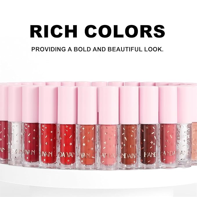 12Pcs Nude Matte Liquid Lipstick Set, Waterproof Long Lasting Non-Stick Cup 12 Colors Nude Lipstick 24 Hour Not Fade Matte Lipstick Professional Lip Gloss Makeup Christmas Day Gift Sets for Women