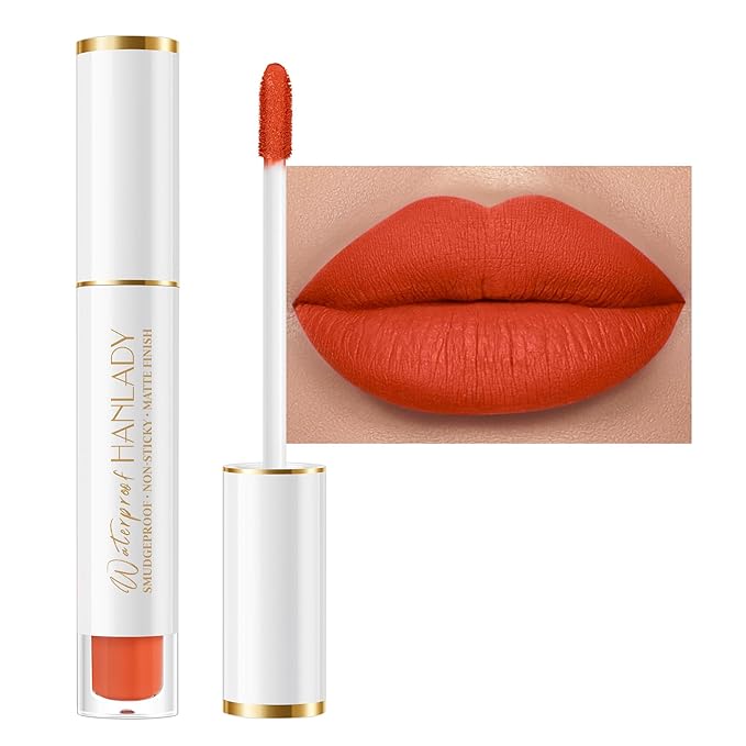 Orange Lipstick Long Lasting Lipsticks for Women Pigmented Smudgeproof Transferproof Vegan Cruelty Free Lip Makeup, A51 In Love