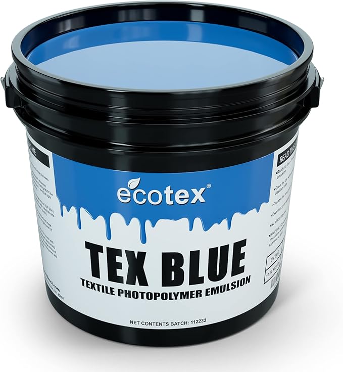 Ecotex® Tex-Blue Screen Printing Emulsion (Quart - 32oz.) Pre-Sensitized Photo Emulsion for Silk Screens and Fabric - For Screen Printing Plastisol Inks, Pure Photopolymer Screen Printing Supplies