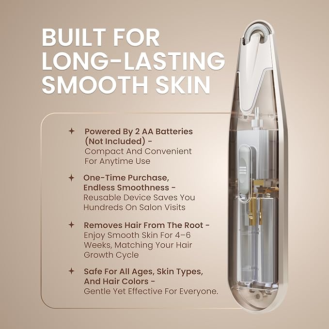 Epilady Esthetic Pearl Epilator for Women Face, Womens Facial Hair Remover | Included Case & Cleaning Brush, Electric Tweezers for Women Facial Hair