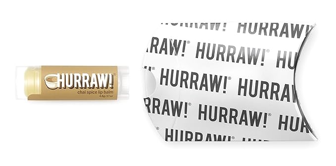 Hurraw! Chai Spice Lip Balm: Organic, Certified Vegan, Cruelty and Gluten Free. Non-GMO, 100% Natural Ingredients. Bee, Shea, Soy and Palm Free. Made in USA