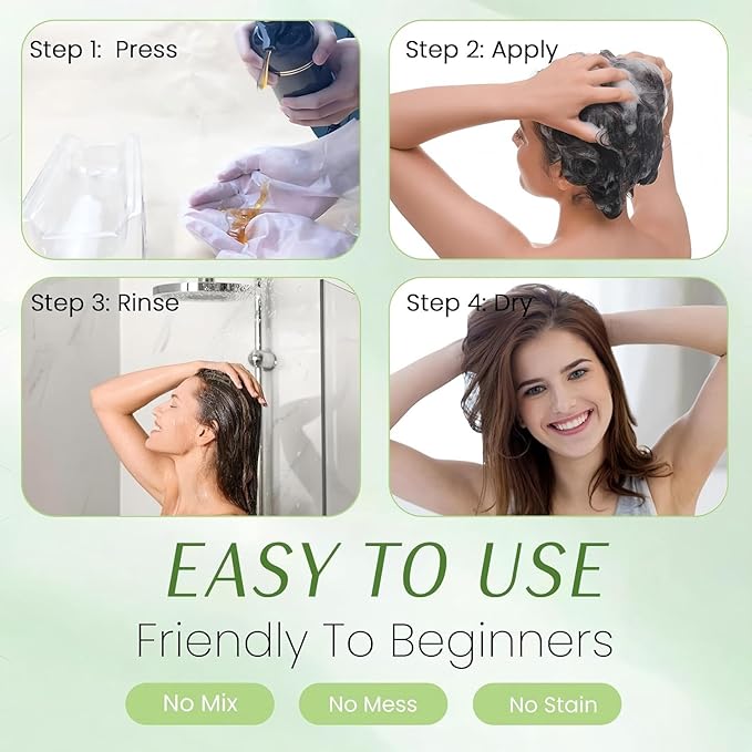 Fvquhvo Brown Hair Dye Shampoo, Hair Color Shampoo for Women Men, Covers Gray in Minutes, Long Lasting Brown Hair Dye, Champu Para Canas, Easy to Use 16.90 Fl Oz