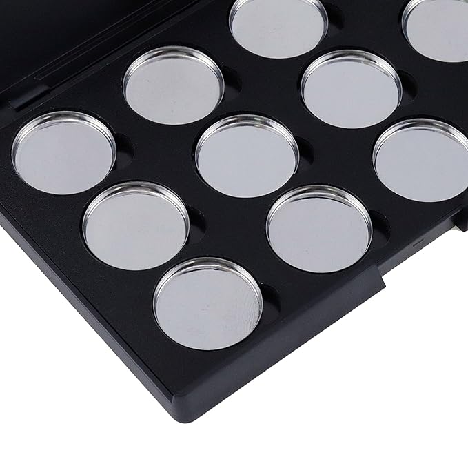 Empty Magnetic Eyeshadow Palette Eyeshadow Case DIY Makeup Palette Makeup Container Organizer, Fit 26mm Round Metal Pans (12 Grids)