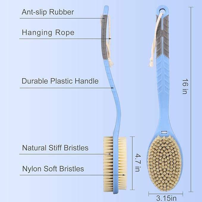 Shower body brush with soft