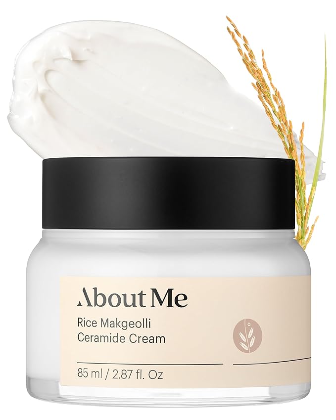 About Me Rice Makgeolli Ceramide Cream – Korean Traditional Fermentation Face Moisturizer for Dry Sensitive Skin – Daily Care with 6 Ceramides & Shea Butter – Korean Skin Care – 2.87oz, 85ml