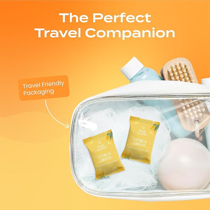 Body Restore Shower Steamers Aromatherapy 15 Pack - Christmas Stocking Stuffers for Men, Birthday Gifts for Women, White Elephant, Relaxation, Self Care - Citrus