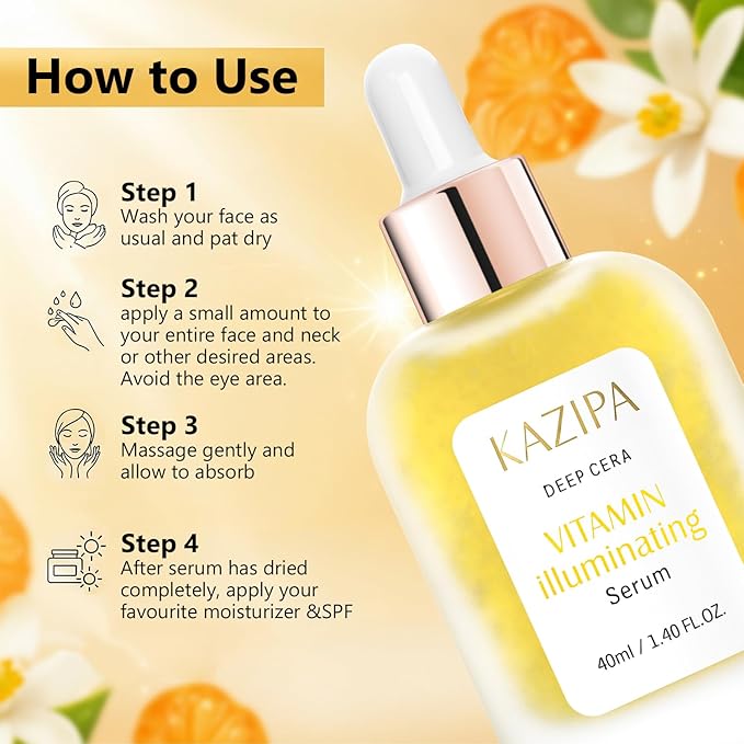 Vitamin C Serum for Face, Anti Aging Vitamin Illuminating Brightening Serum with Niacinamide,Hyaluronic Acid & VE, Skin Care for Evens tone, Dark Spot Corrector, Hydrates, Reduces Wrinkles,1.35Fl Oz