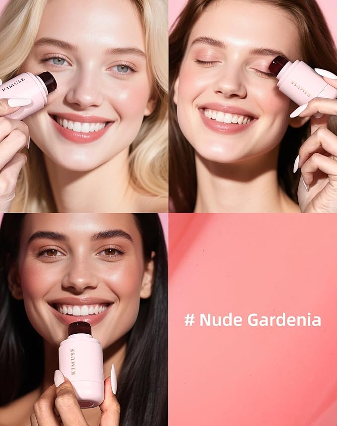 KIMUSE Jelly Cheek & Lip Tint, Watercolor Blush, Multi-Use Makeup, Tint for Cheeks, Lips & Eyes, Lightweight, Sheer & Buildable Color, Vegan Formula, Cruelty-Free