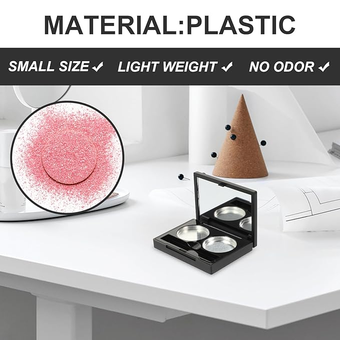 Empty Magnetic Eyeshadow Makeup Palette with 2Pcs Round