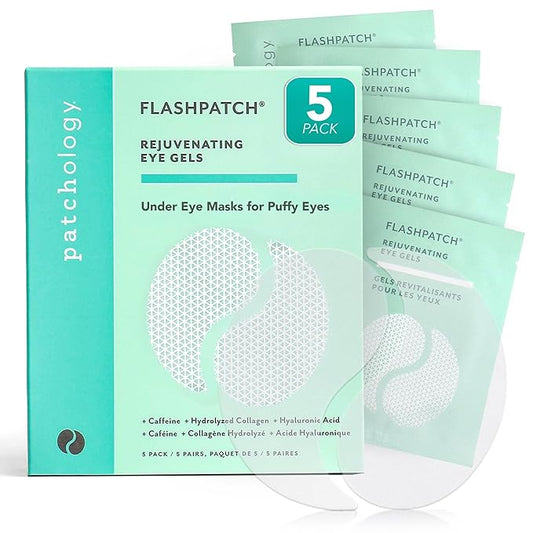 Patchology Under Eye Gel Patches – Natural Eye Masks for Puffy Eyes, Dark Circles & Eye Bags, Soothing Skincare Treatment for All Skin Types, Beauty & Personal Care Essentials (5 Pairs)