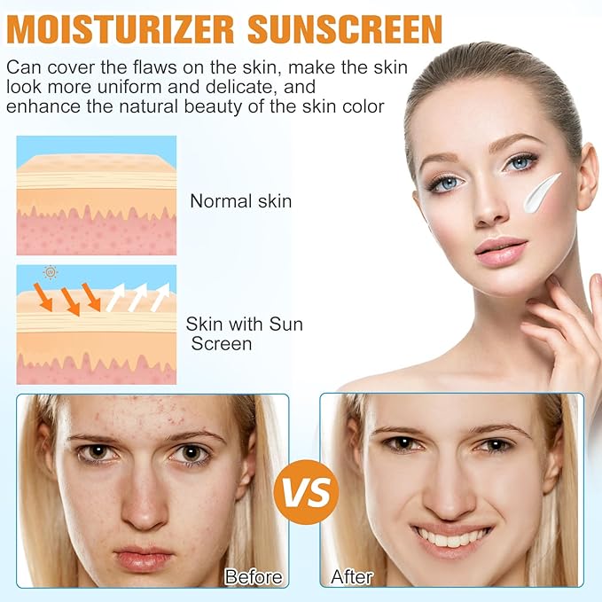 Tinted Sunscreen for Face SPF 50,Universal Protector Solar Con Color,Face Sunscreen Moisturizer,Hydrating Sun Essence Face Sunscreen Hydrating,No Sticky | Travel Size Sunscreen(2PCS)