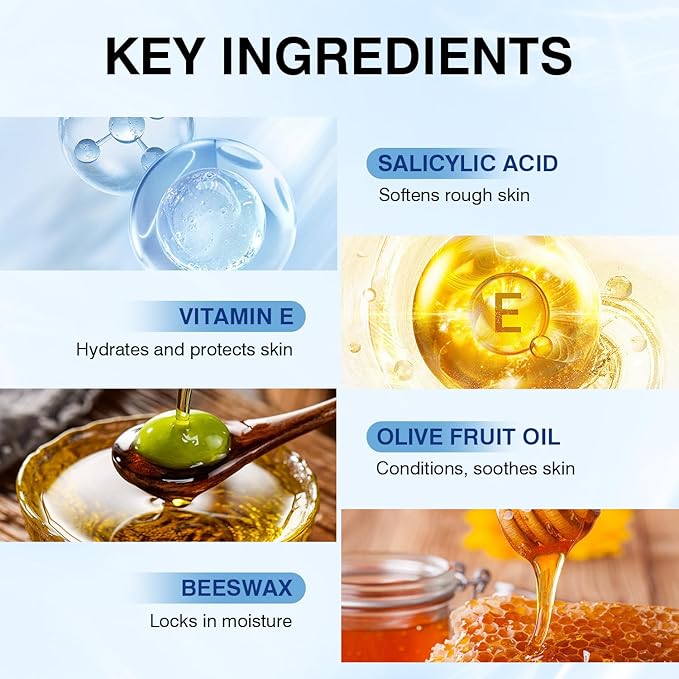 Foot Cream Stick for Dry Cracked Heels,Moisturizing Balm with Olive Oil,Roll-On Repair Treatment for Rough Feet, Hands & Elbows,No Mess Foot Lotion Alternative,1.05 oz,1 pack