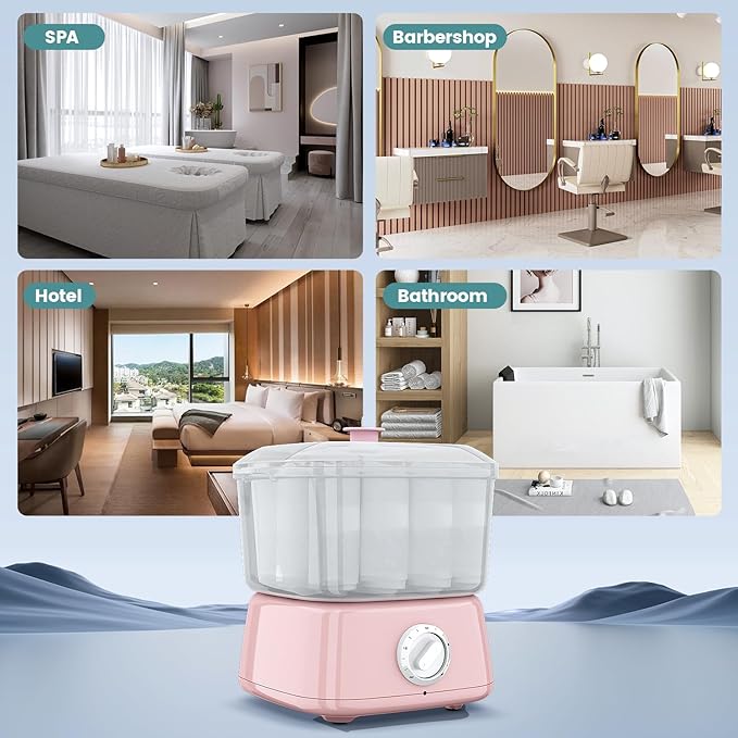 Hot Towel Warmer, Rapid Heating Towel Steamer for Facials can Hold 12 Mini Wet Towels, Portable Mini Towel Warmer for Bathroom,Spa and Salon.